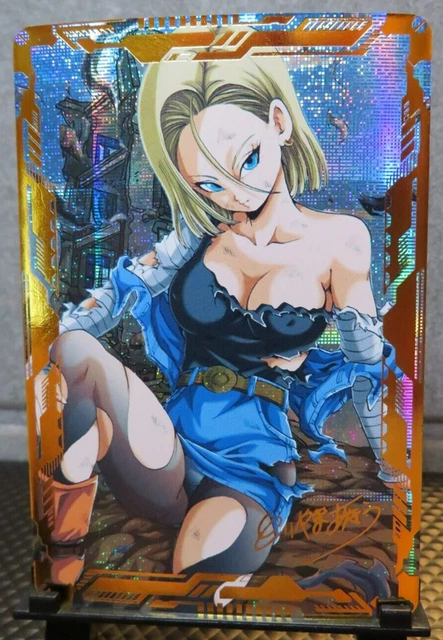 Android 18 Dragon Ball Z Art Card Glitter Holo NM Collectible Anime Waifu CCG