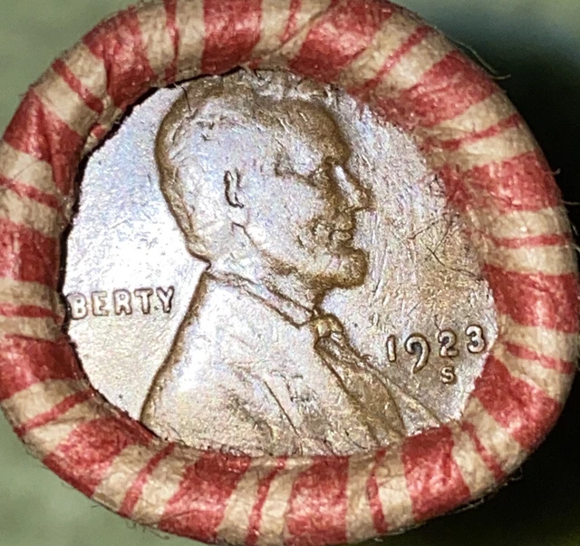 1 US Lincoln Wheat 1C Cent Penny Roll 1923-S/1909 VDB (50 Coins) 40%+ Pre-1940’s