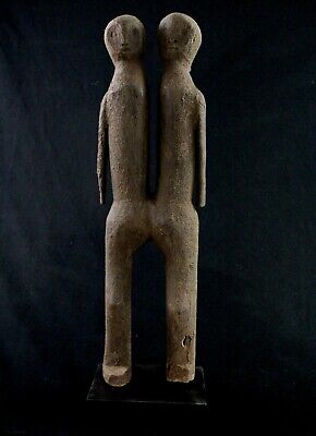Art African Arts First - Antique Fetish Lobi Siamese On Base - 63 CMS