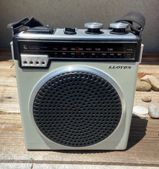 Lloyd’s 8 Track Player AM FM Radio Portable - Model V150 with cord & strap