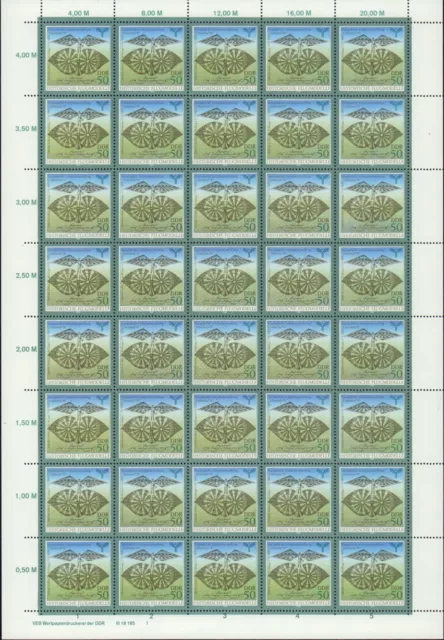 DDR Nr. 3313 mit WPD 1, postfrisch im Schalterbogen, Bogen, DV, Großbogen