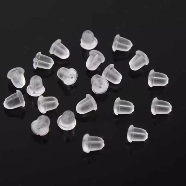 Bullet Plastic safety earring backs 100pc 50pairs GT 2