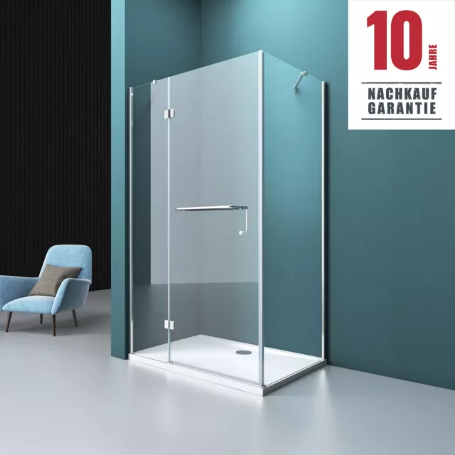 Dusche Duschkabine 120x90cm ESG Glas mit NANO Inkl Handtuchhalter Rechteckig NEU