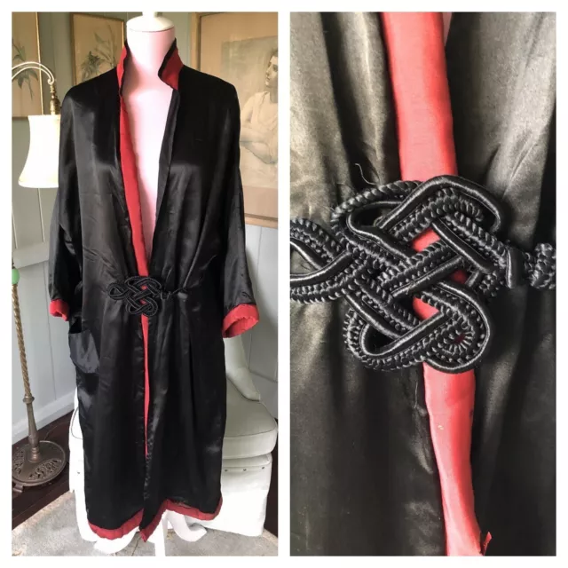Satin Kimono, Vintage Dressing Gown, 20s Robe, Kimono Vintage, Vintage Robe, Chi