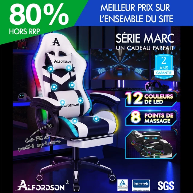 ALFORDSON Chaise De Jeu, Ergonomique, Avec 8 Points De Massage, 12
