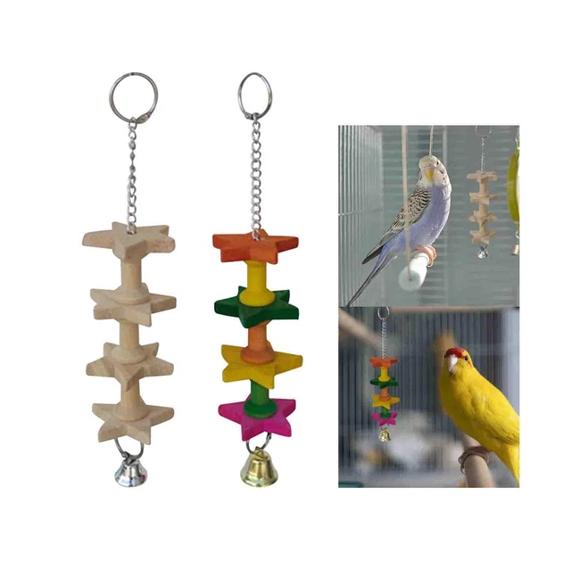Jouet à mâcher pour oiseaux avec cloche fournitures perroquet jouet pour aras