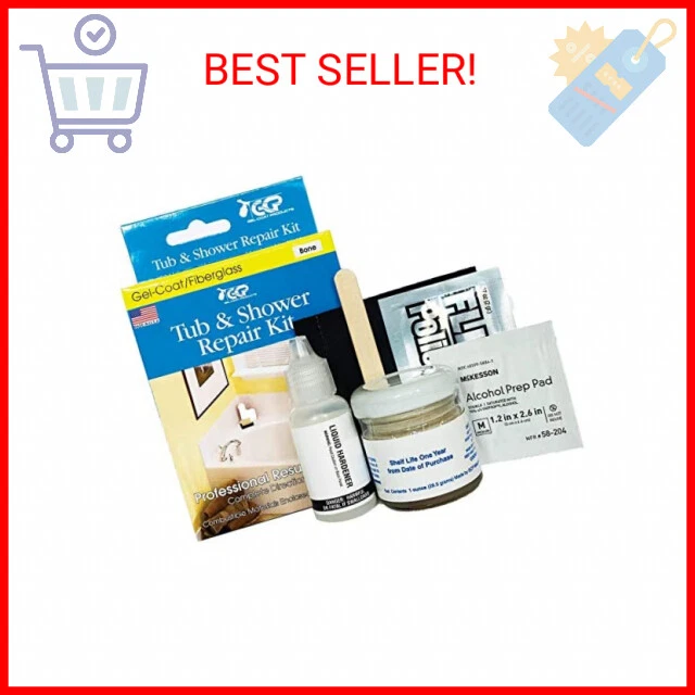 Gel-Coat Products 58-204 Tub and Shower Repair Kit, Bone