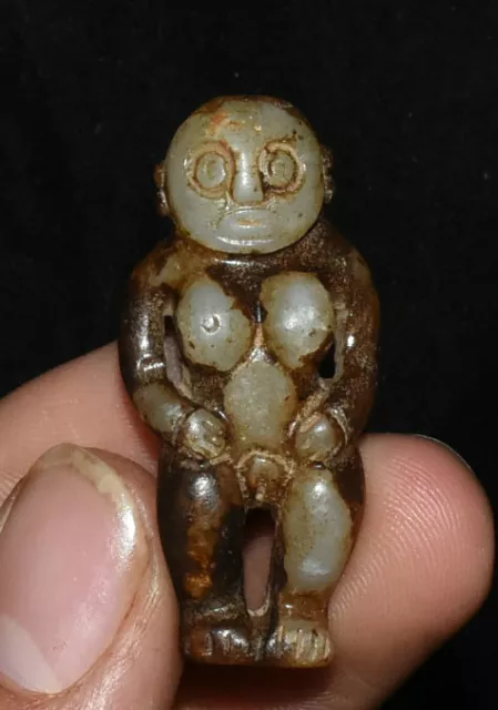 Old Chinese Han Dynasty Natural Hetian Jade Carve Naked Woman Beauty Pendant