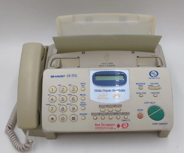 Vintage Sharp UX-355L Plain Paper Facsimile Fax Machine Works 14.4k Speed