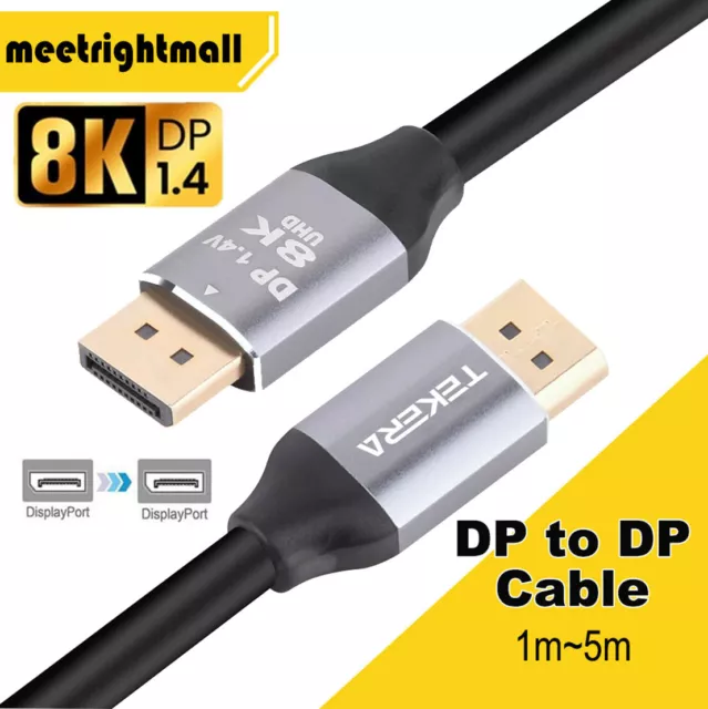 8K DISPLAYPORT DP 1.4 Cable HDR 4K/144Hz Display Port Male to Male