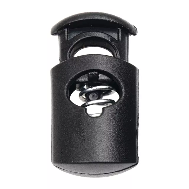 Cord Locks Toggle Plastic Lock Hole Stopper Slider Paracord Bean 7.5mm Rope Blk