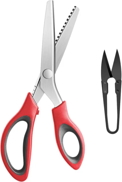 Pinking Shears, Professional Dressmaking Sewing Craft Zig Zag Cut Scissors 2 Pcs