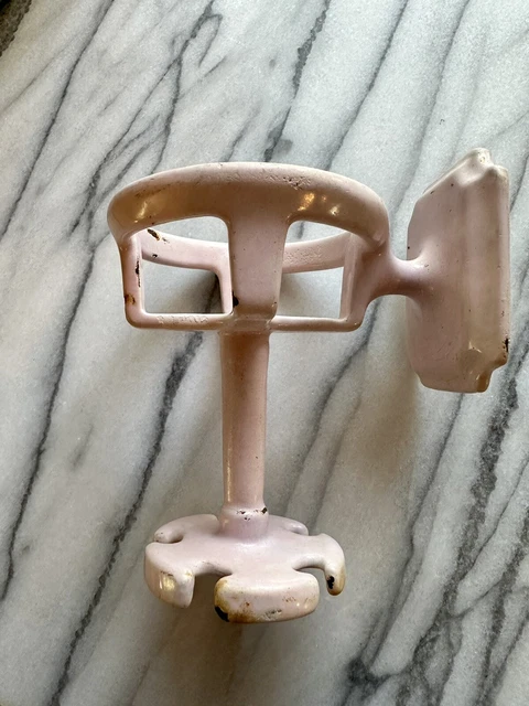 Pink Wall Mounted Cast Iron Porcelain Cup Toothbrush Holder Architectural