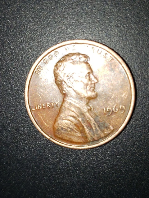 1969 Lincoln Penny No Mint Mark "Small Date Error" "Raised Rim Error"