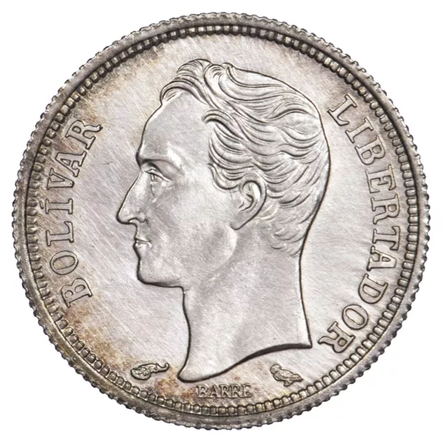 Venezuela 50 Centimos 1960AU Plata moneda América De Sur