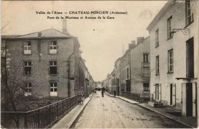 CPA CHATEAU-PORCIEN - Pont de le Morteau et Avenue de la Gare (135304)