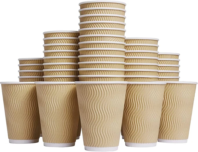 Pack of 100 Premium Disposable Coffee Cups - Never Stick Together, Leak-proof