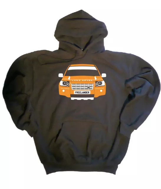 KUNDENSPEZIFISCHER HTees Kapuzenpullover: LR FREELANDER 2, 2006-, Autofarbe & Platte auswählen