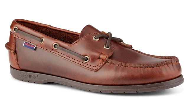 SEBAGO ENDEAVOR WAXED Leather Boat Shoe Brown Gum 109.99
