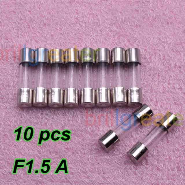 10pcs T1.5A L250V Cartridge GLASS Fuses 5x20mm Fast-Blow*