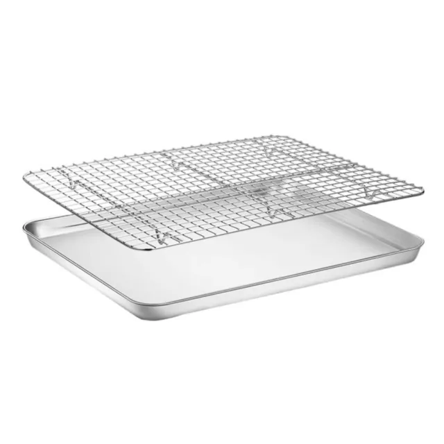 Stainless Steel Oil Tray with Cooling Rack Silver