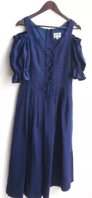 Abito tradizionale donna lino blu taglia 38 di Distler