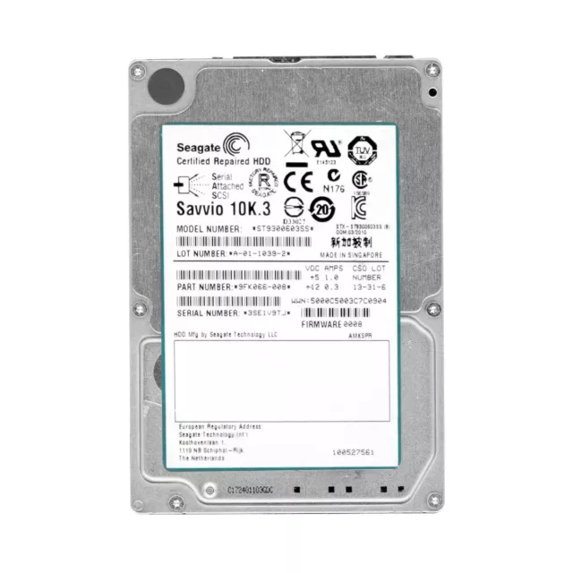 Seagate Savvio 10K.3 300Gb Sas-2 10K 16Mb 2.5'' St9300603Ss