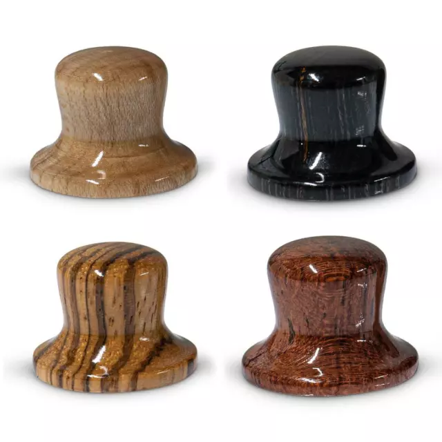 Real Wood Guitar Volume Tone Control Knob, Ebony, Zebra, Maple or Bubinga