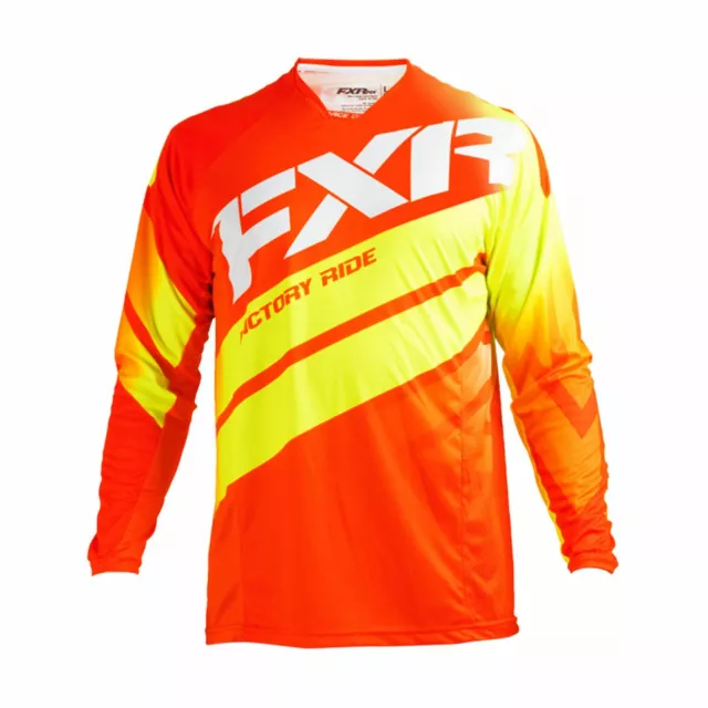 FXR Racing Mission Adult MX Motocross Off Road Jersey - Nuke Red/Hi-Viz/White