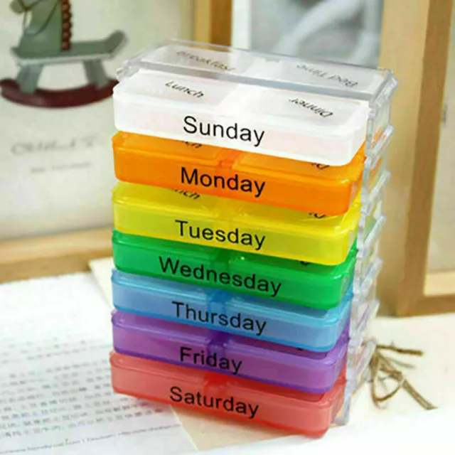 Weekly Pill box 7 day Tablet Container Case organiser Dispenser trave