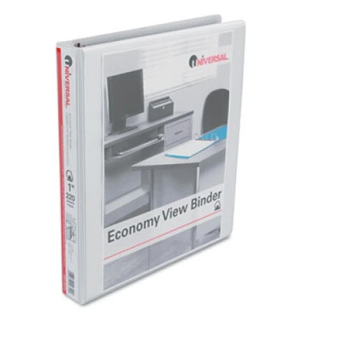 Economy D-Ring Vinyl View Binder, 2.5cm Capacity, White. Brand New