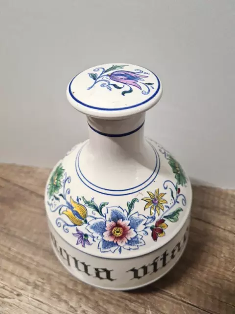 Alte sehr dekorative Keramik Apotheker Flasche aqua vitae Wächtersbach 3
