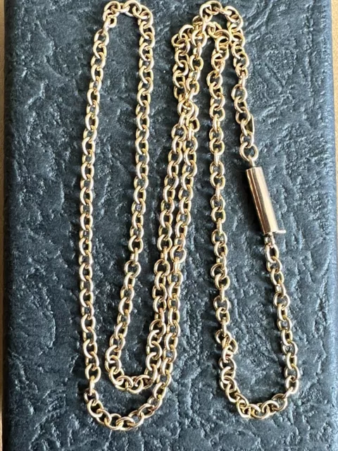 Early 20th Century Edwardian Antique 9Ct Rose Gold Chain Necklace 4.4Gms 41.5cm
