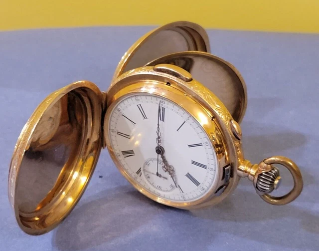 ANTIQUE LA PHARE 18k Solid Gold HOUR & QUARTER REPEATER Chronograph