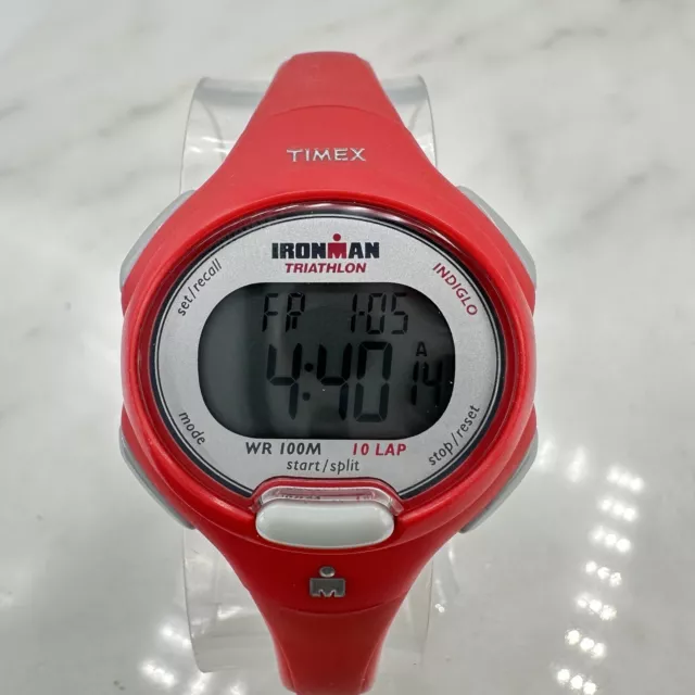 Women's Timex Ironman Essential 10 Lap Digital Watch - Coral - NEW BATTERY