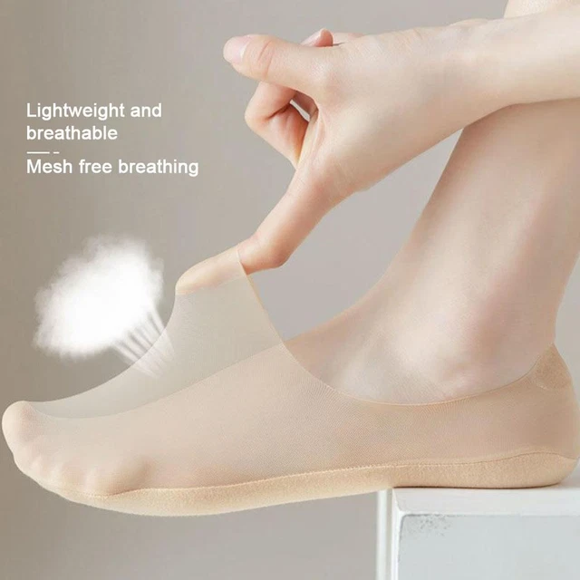 Women's Ultra Thin Ice Silk-Mesh Socks Invisible Boat Non Socks Breathable D6D6