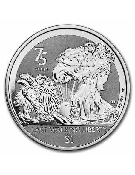 LAST WALKING LIBERTY Reverse Frosted 1 Oz Silver Coin 1$ BVI 2022
