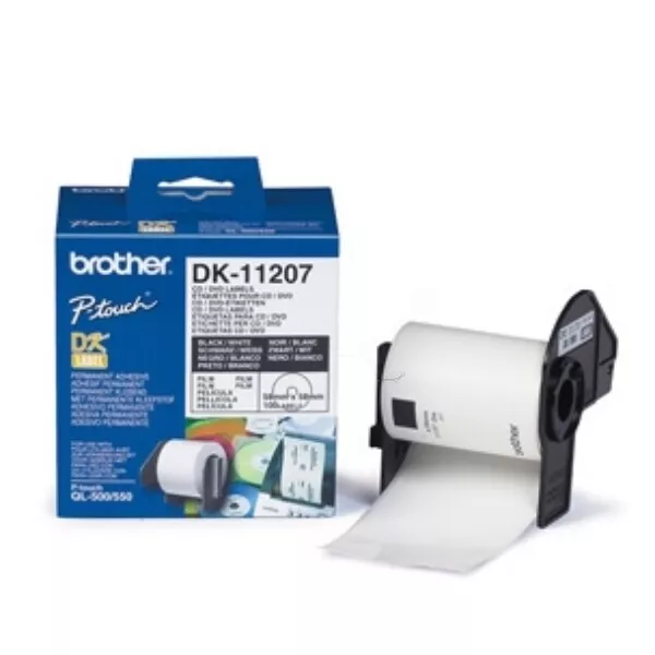 Brother DK-11207 DirectLabel Etiketten CD DVD 58mm 100 für Brother P-Touch QL