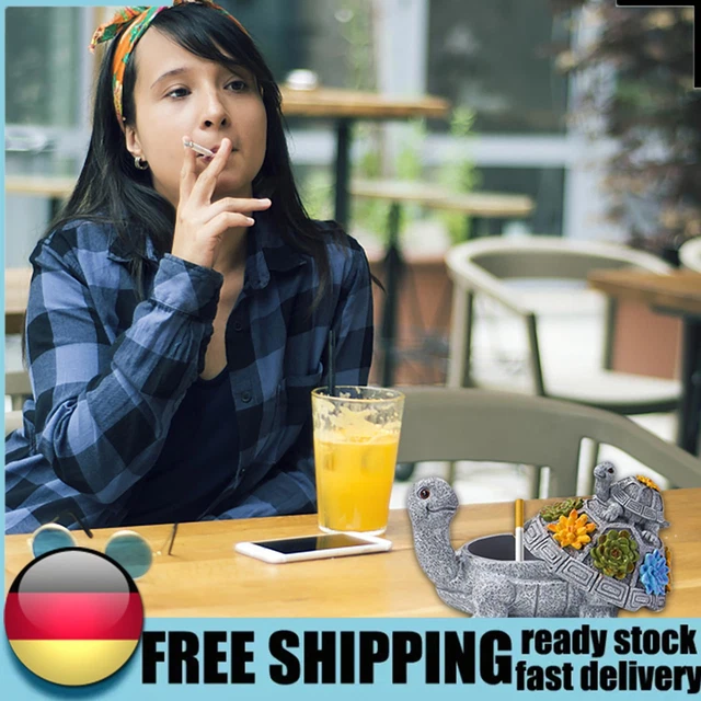 Resin Cigarettes Ash Tray Handmade Turtle-shaped Art Crafts Ornaments for Office