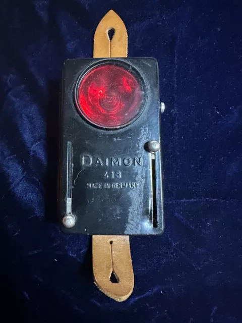 alte Taschenlampe ca 50er 60er Jahre Typ Daimon 413 grün rot