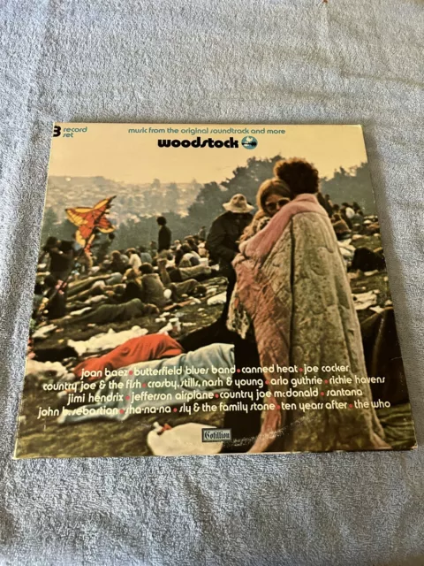 WOODSTOCK VINYL , 3 ALBUM SET. Cotillion SD 3-500, 1970, trifold sleeve , VG ++