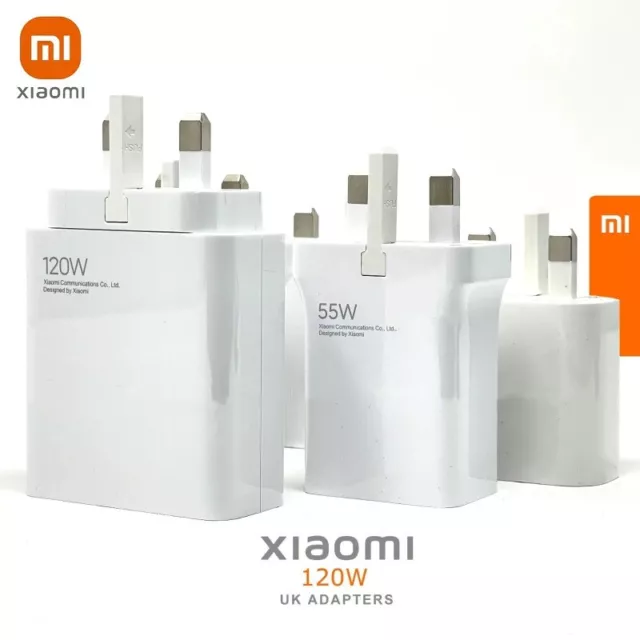 Genuine Xiaomi Mi UK Plug 67W / 120W AC Power Adapter Super Charger Retail Pack