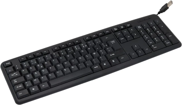 Clavier Filaire USB - Clavier Ergonomique - Clavier Ordinateur 105 Touches - Cla