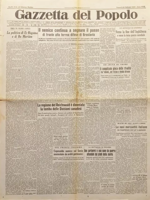 WWII - Gazzetta del Popolo N. 54 - 1945 La politica di Er Règema e di Bu Mariàm