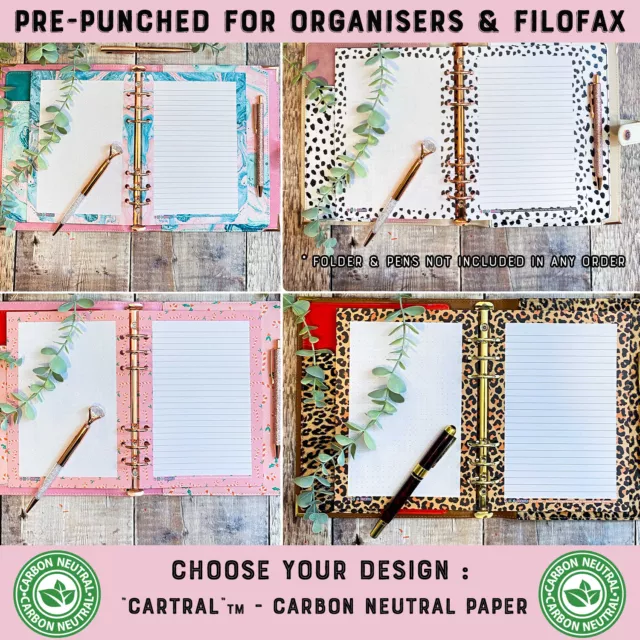 A5 NOTE PAPER /LINED/BUJO PAGES INSERTS 6 designs Planner Refill Filofax Kikki