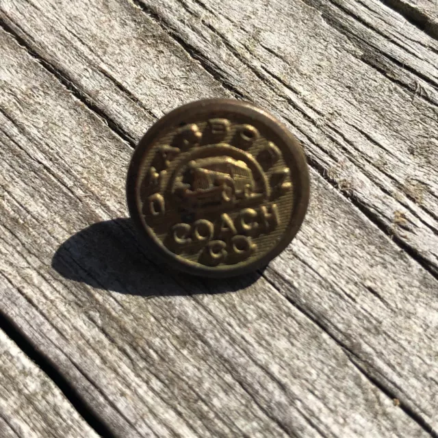 Vtg Antique 5/8" Dearborn Coach Uniform Button Brass Superior Quality Scarce S1