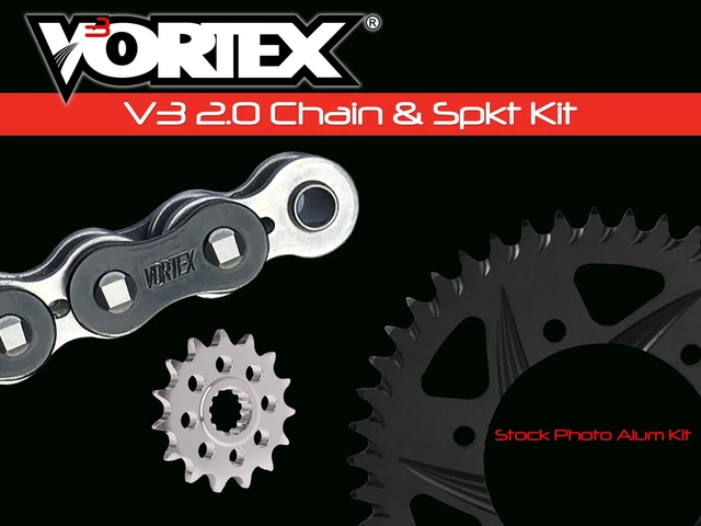 V3 Chain & Sprocket Kit Black SX Chain 525 16/43 Hardcoat Aluminum Vortex CK6446