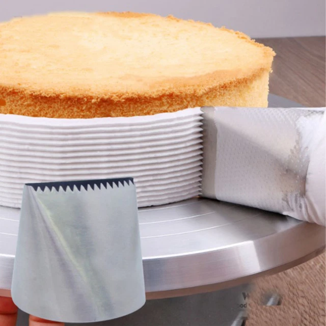 Boquilla de tubo decorativa de pasteles 304 acero inoxidable plana serrada doble cara QT