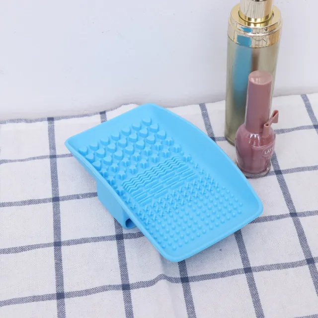 1 pieza Herramienta de limpieza de maquillaje de placa de silicona (azul)