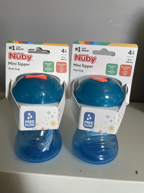 2x Mini Zapatillas Nuby Primera Taza 240 ml Azul